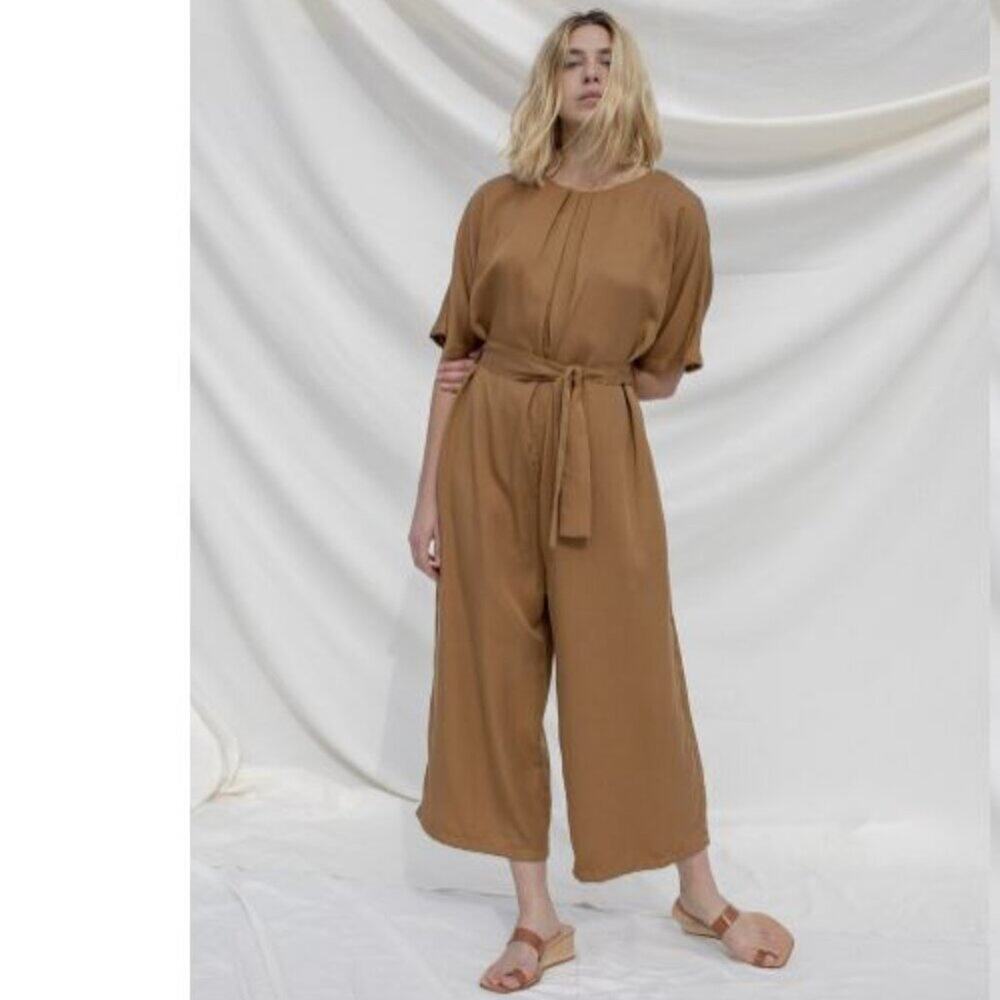 Ozma Sz M Nishi Jumpsuit Wide Leg Camel